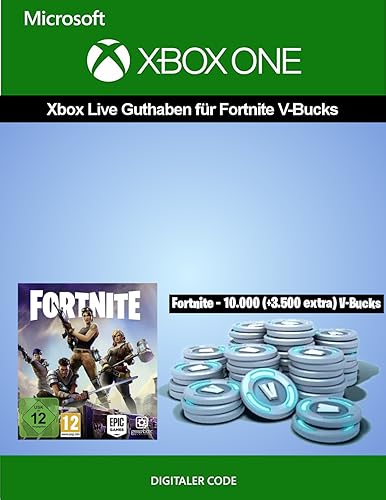 Xbox Live Guthaben für Fortnite - 10.000 V-Bucks + 3.500 extra V-Bucks | Xbox One - Download Code