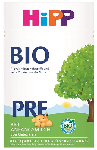 HiPP PRE Bio Anfangsmilch (4 x 600g), von Geburt an, enthält nur Lactose als Kohlenhydrat, in bester Bio-Qualität
