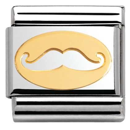 Nomination Classic - Composable Classic Madame et Monsieur - 18k Gold, Edelstahl - Schnurrbart - 030162/09