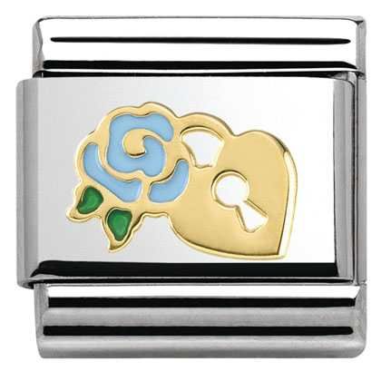 Nomination Classic - Composable Classic La Vie en Rose - Rose und Schloss Hellblau - 030285/35