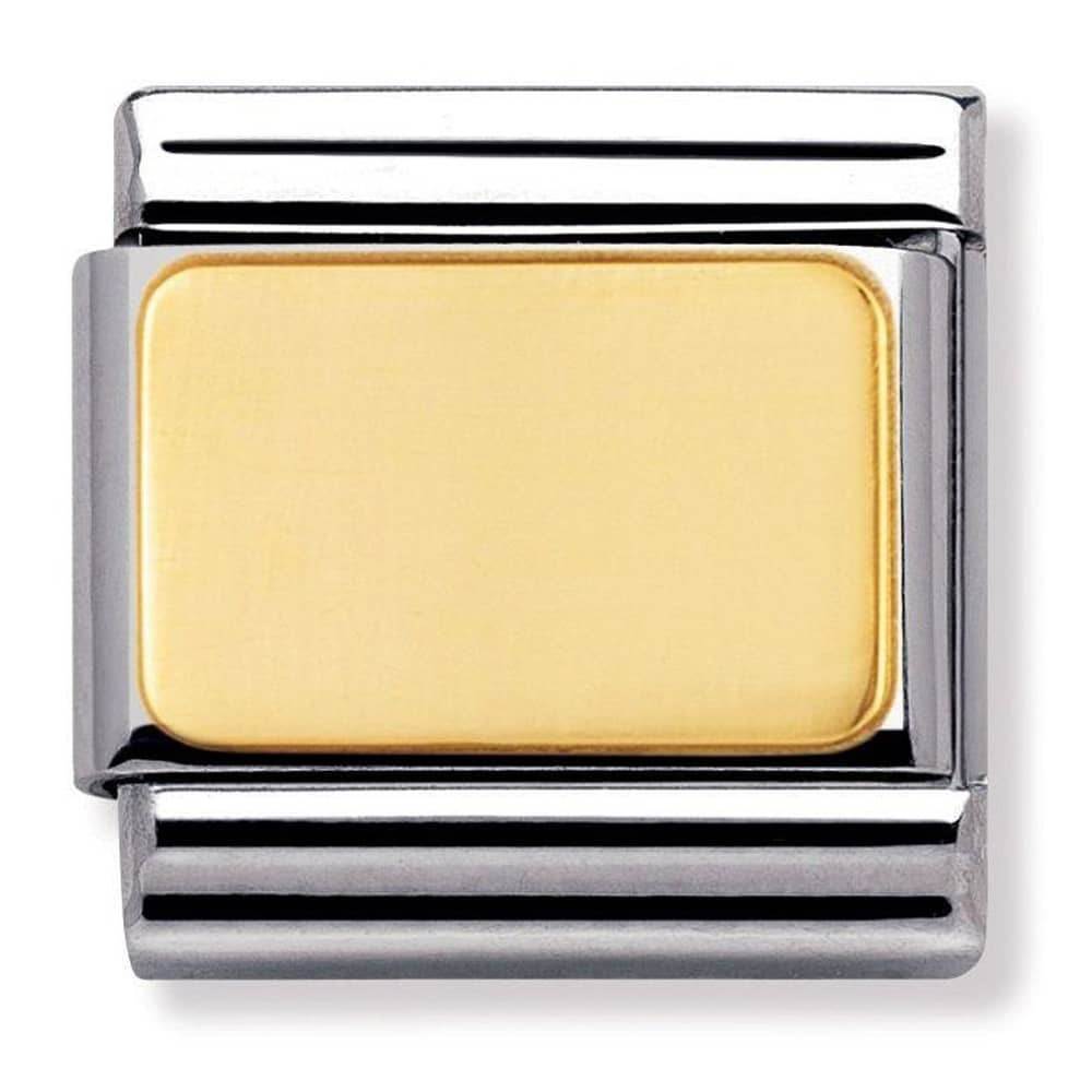 Nomination Classic - ENGRAVED SIGNS Edelstahl und 18K-Gold (Plakette glatt)