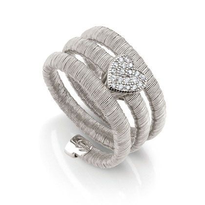 Nomination Ring - Flair Herz - Silber, Dreifach - 144871/010