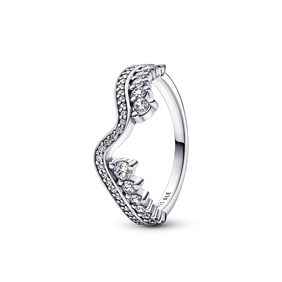Pandora Ring - Sparkling Asymmetric Wave - 192543C01