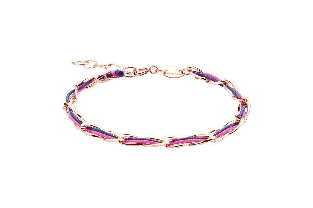 Momentoss Filo Armband - Textil - Pink Dunkelblau - Rose vergoldet - 20200936