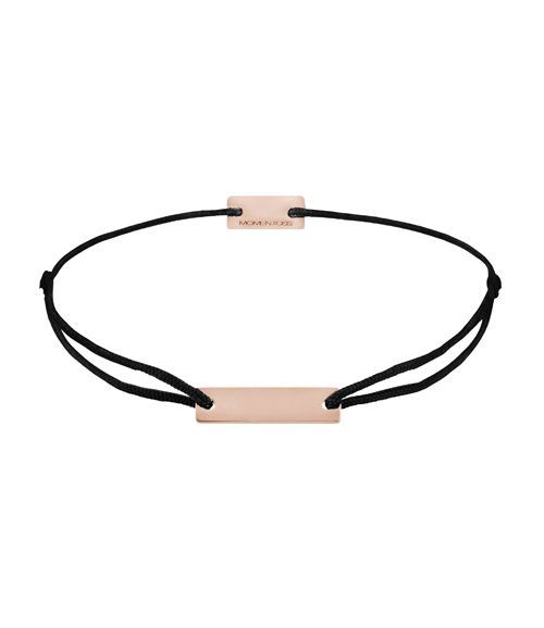 Momentoss Filo Armband - Textil - Schwarz - Rosé - Eckig - 21200063