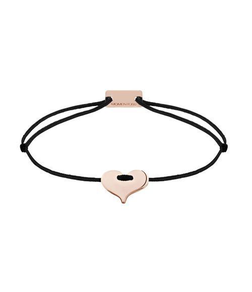 Momentoss Filo Armband - Textil - Schwarz - rosé vergoldet - Herz - 21200218