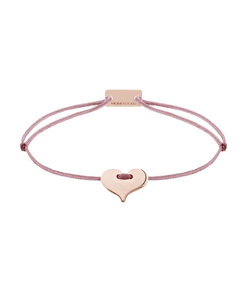 Momentoss Filo Armband - Textil - Rosa-Braun- rosé vergoldet - Herz - 21200220