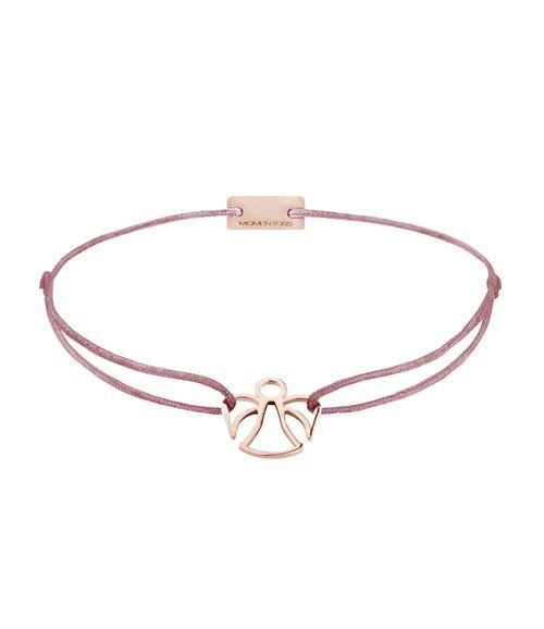 Momentoss Filo Armband - Textil - Rosa-Braun - rosé vergoldet - Engel - 21200224