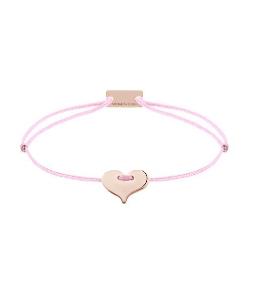 Momentoss Filo Armband - Textil - Babyrosa - rosé vergoldet - Herz - 21201099