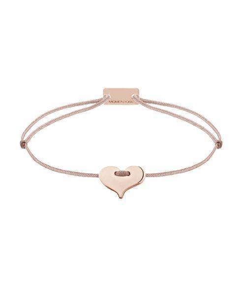 Momentoss Filo Armband - Textil - Braun-Beige - rosé vergoldet - Herz - 21201105