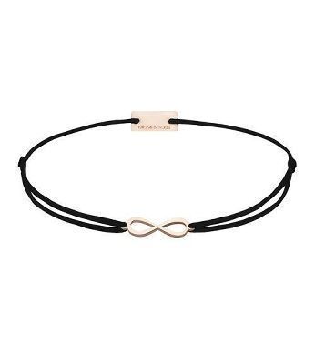 Momentoss Filo Armband - Textil - Schwarz - rosé vergoldet - Infinity - 21201769