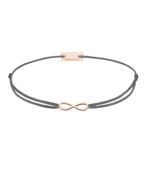 Momentoss Filo Armband - Textil - Grau - Rose vergoldet - Infinity - 21201777