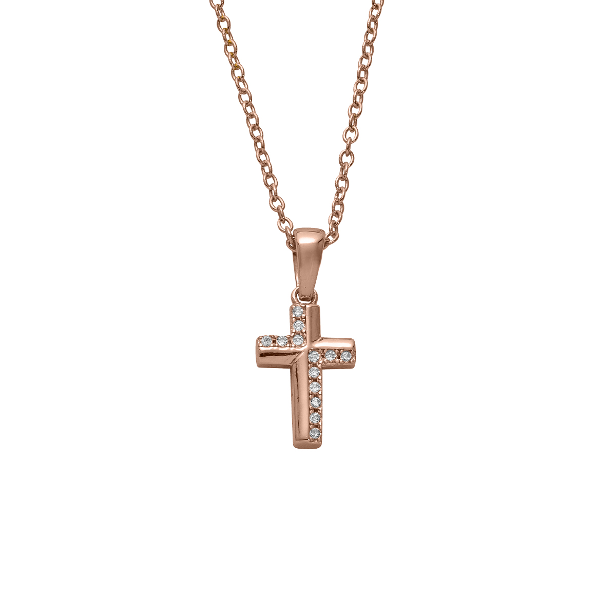 Auranto Collier - Silbercollier Kreuz rose - M262094