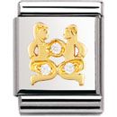 Nomination BIG - STERNZEICHEN Edelstahl, 18K-Gold und Cubic Zirc. (Zwilling)