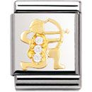 Nomination BIG - STERNZEICHEN Edelstahl, 18K-Gold und Cubic Zirc. (Schutze)