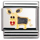 Nomination Classic - TIERE - LAND Edelstahl, Email und 18K-Gold (Esel)