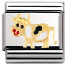Nomination Classic - TIERE - LAND Edelstahl, Email und 18K-Gold (Kuh)