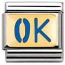 Nomination Classic - MESSAGES Edelstahl, Email und 18K-Gold (OK BLAU)