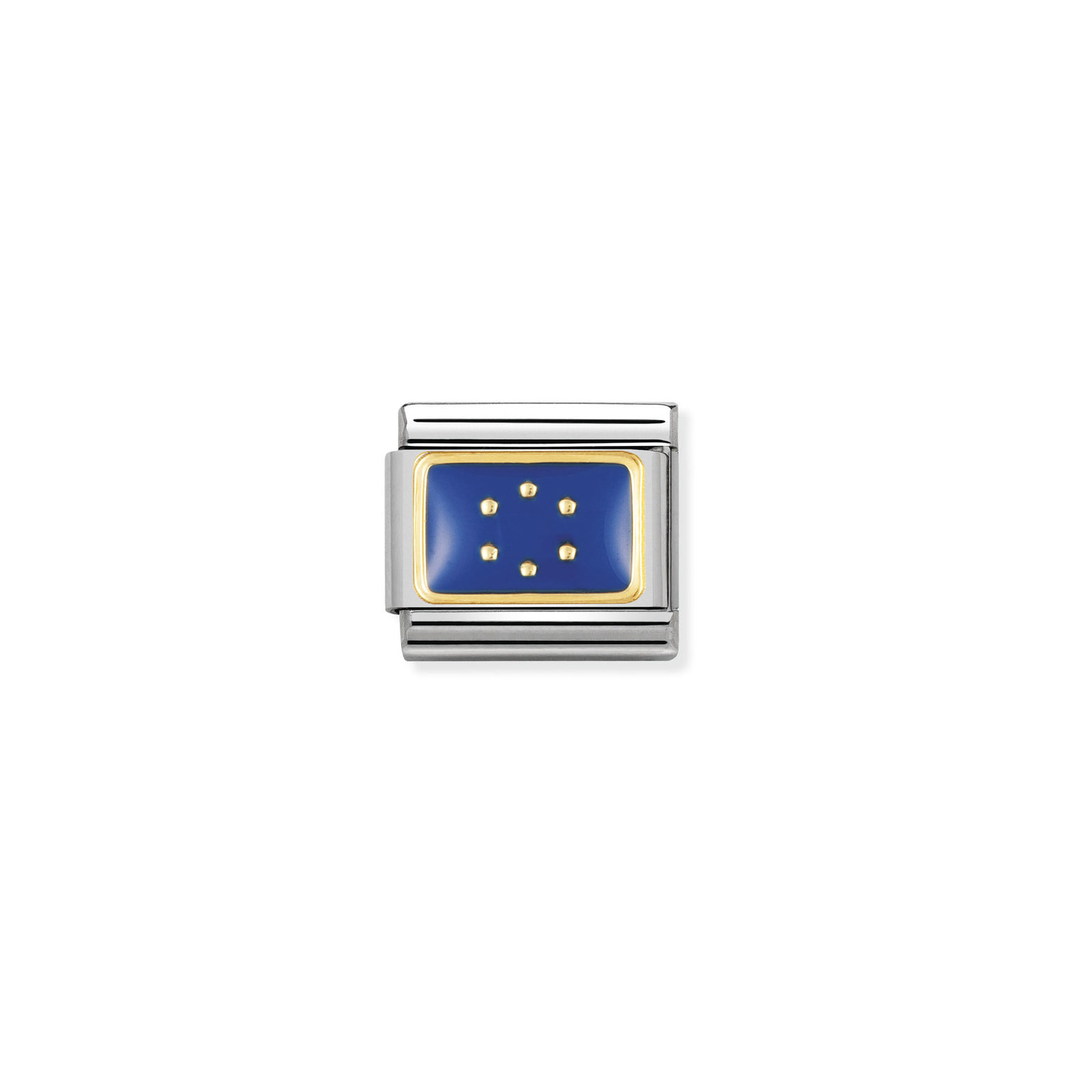 Nomination Classic - FLAGGE EUROPA Edelstahl, Email und 18K-Gold (EUROPA BLAU)
