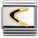 Nomination Classic - SPORTS Edelstahl, Email und 18K-Gold (Bumerang SCHWARZ)