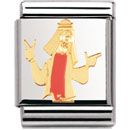 Nomination BIG - PEACE AND LOVE Edelstahl, Email und 18-K-Gold (Hippie)