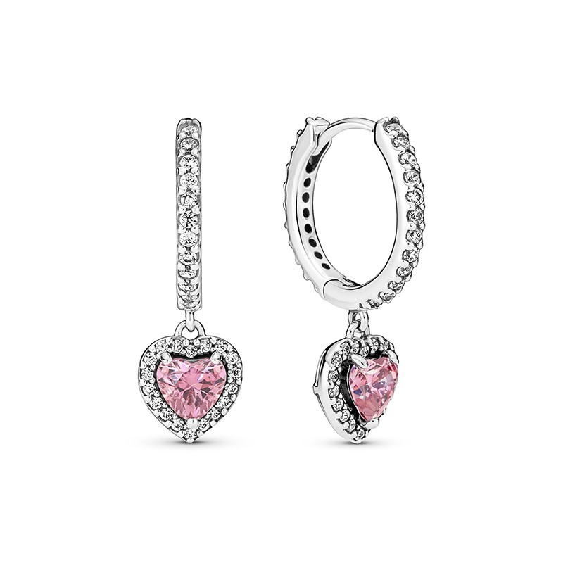 Pandora Creolen - Sparkling Halo Heart Hoop - 291445C01