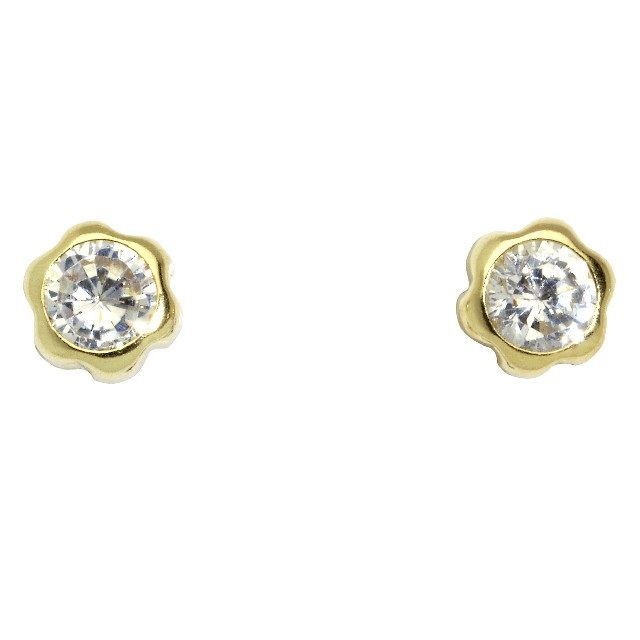 Schneider Basic Ohrstecker - Gold - Blumen mit Zirkon - ZS25