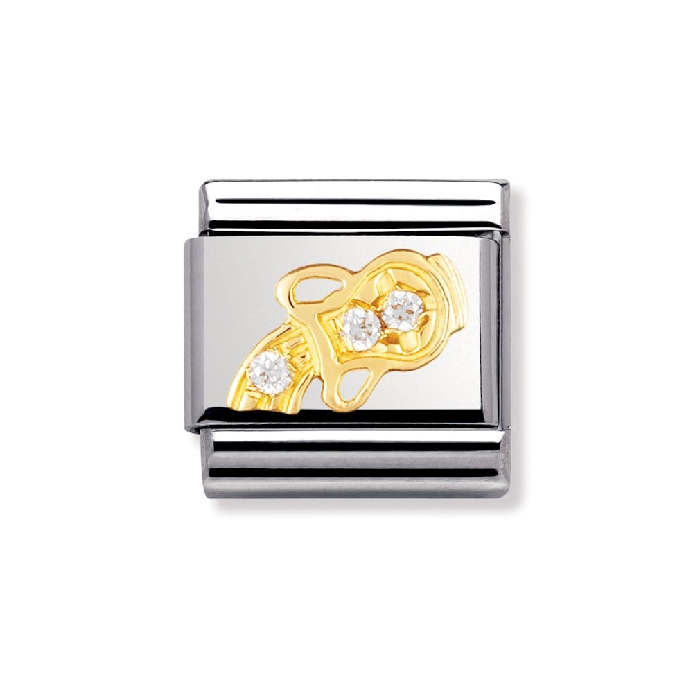 Nomination Classic - STERNZEICHEN Edelstahl, 18K-Gold und Cubic Zirc. (Wassermann)