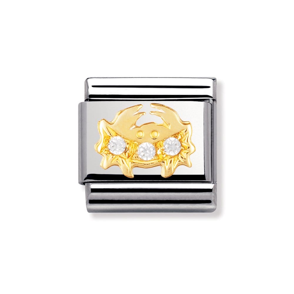 Nomination Classic - STERNZEICHEN Edelstahl, 18K-Gold und Cubic Zirc. (Krebs)