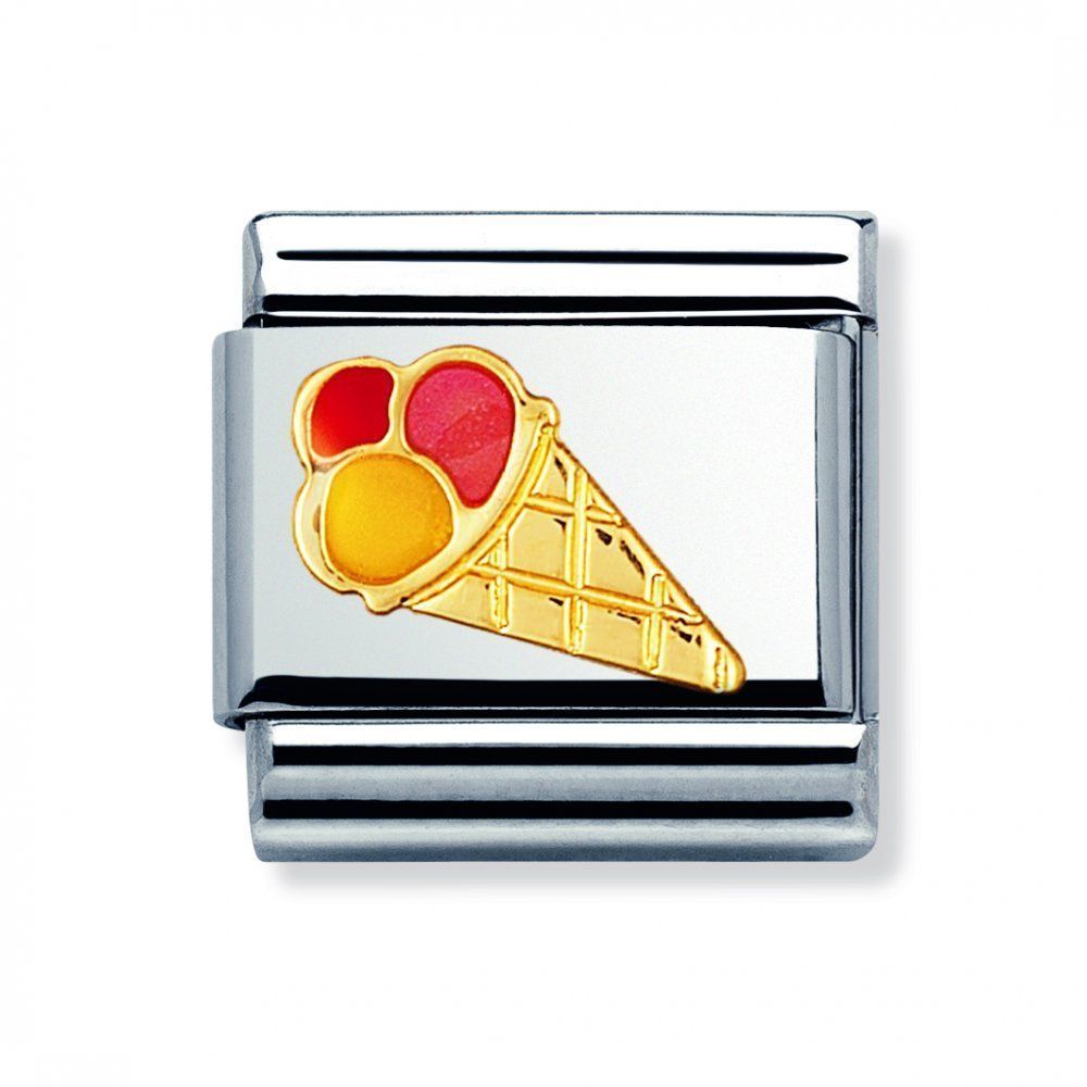 Nomination Classic - FUN Edelstahl, Email und 18K-Gold (Eis)