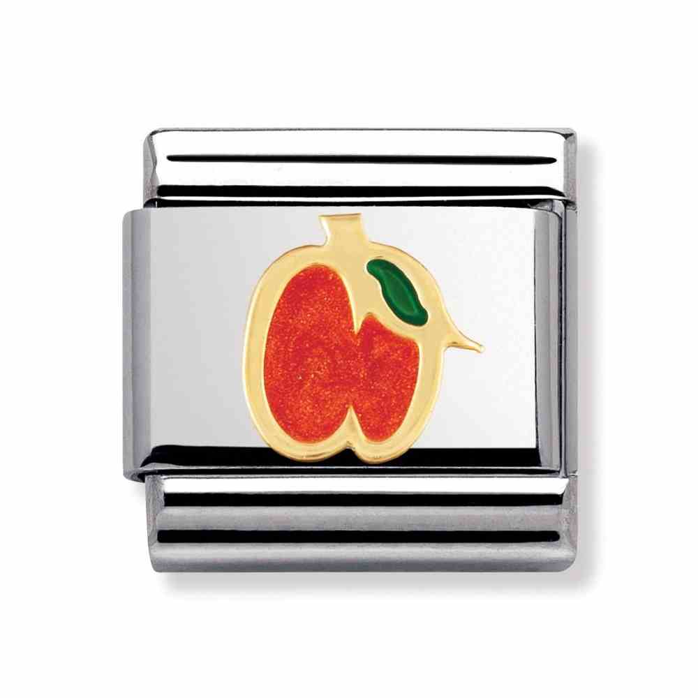 Nomination Classic - FRUITS Edelstahl, Email und 18K-Gold (Aprikose) - 030215/12