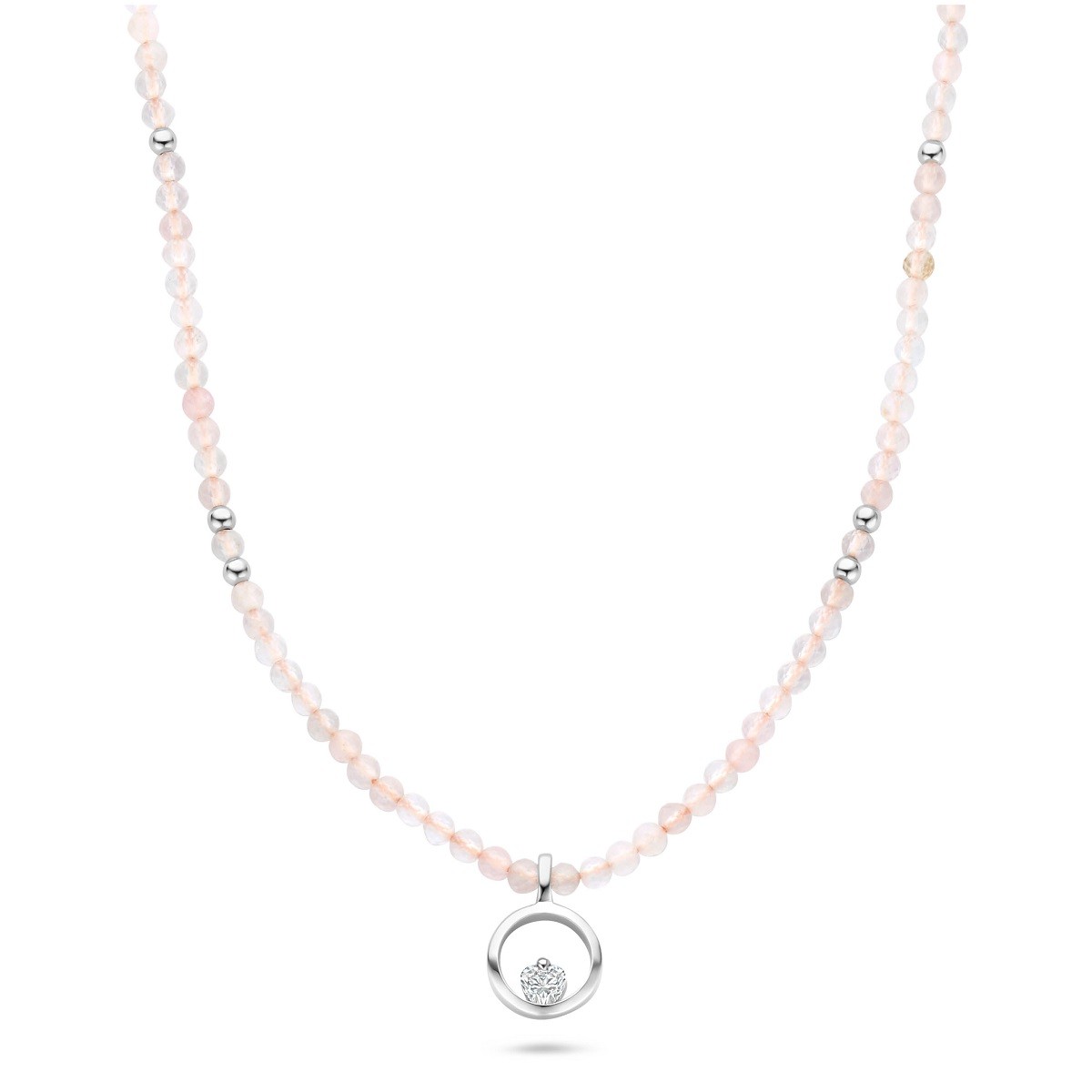FJF JEWELLERY Halskette - Icon Heart Stone Edition Rosequartz - FJF0010050SRQ
