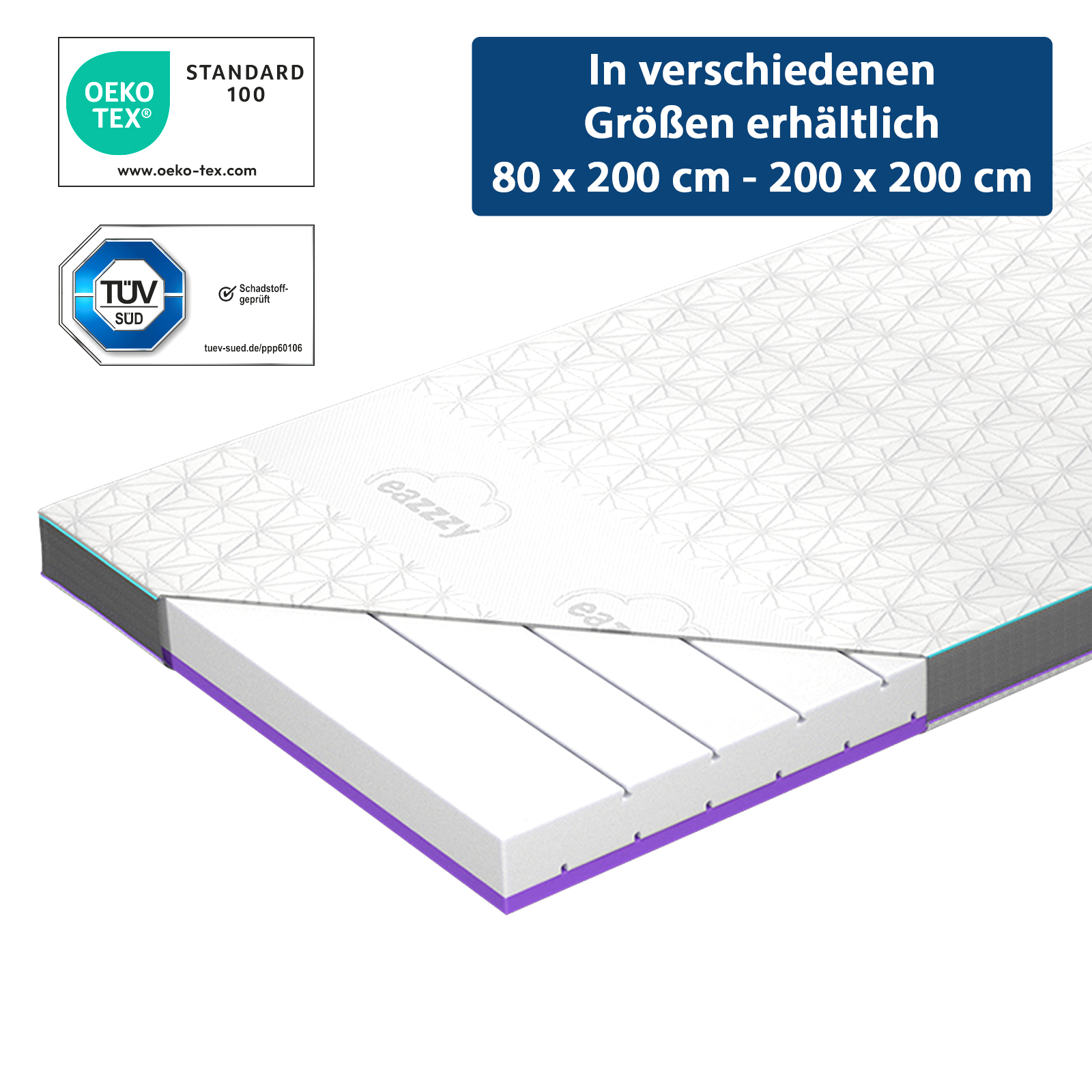 eazzzy Topper Deluxe Clima Control | 90 x 200 x 9 cm