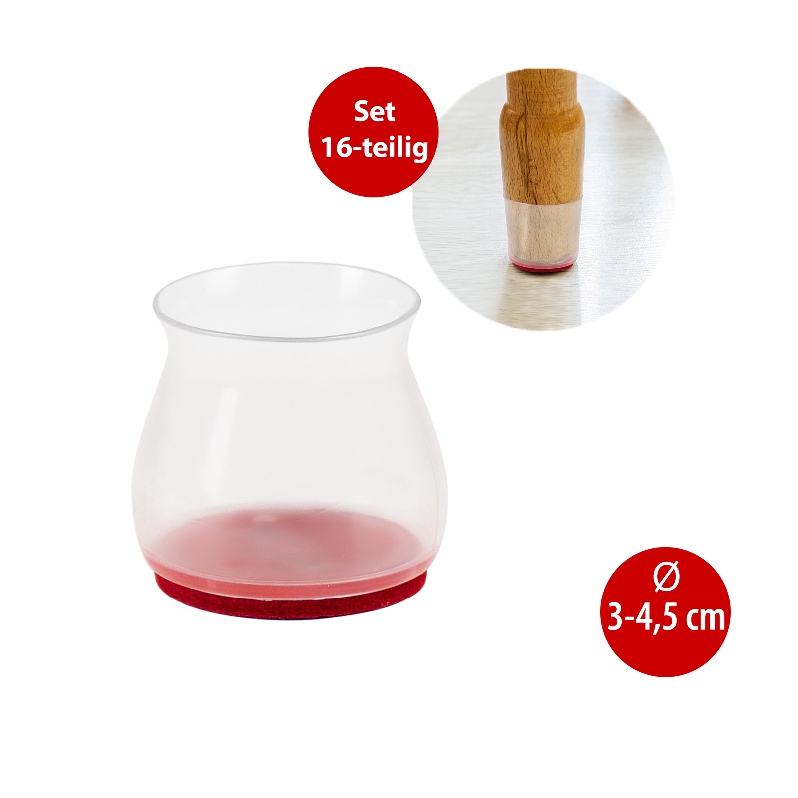 Ruby Sliders Filzgleiter für Möbel (groß) | Set 16-tlg.