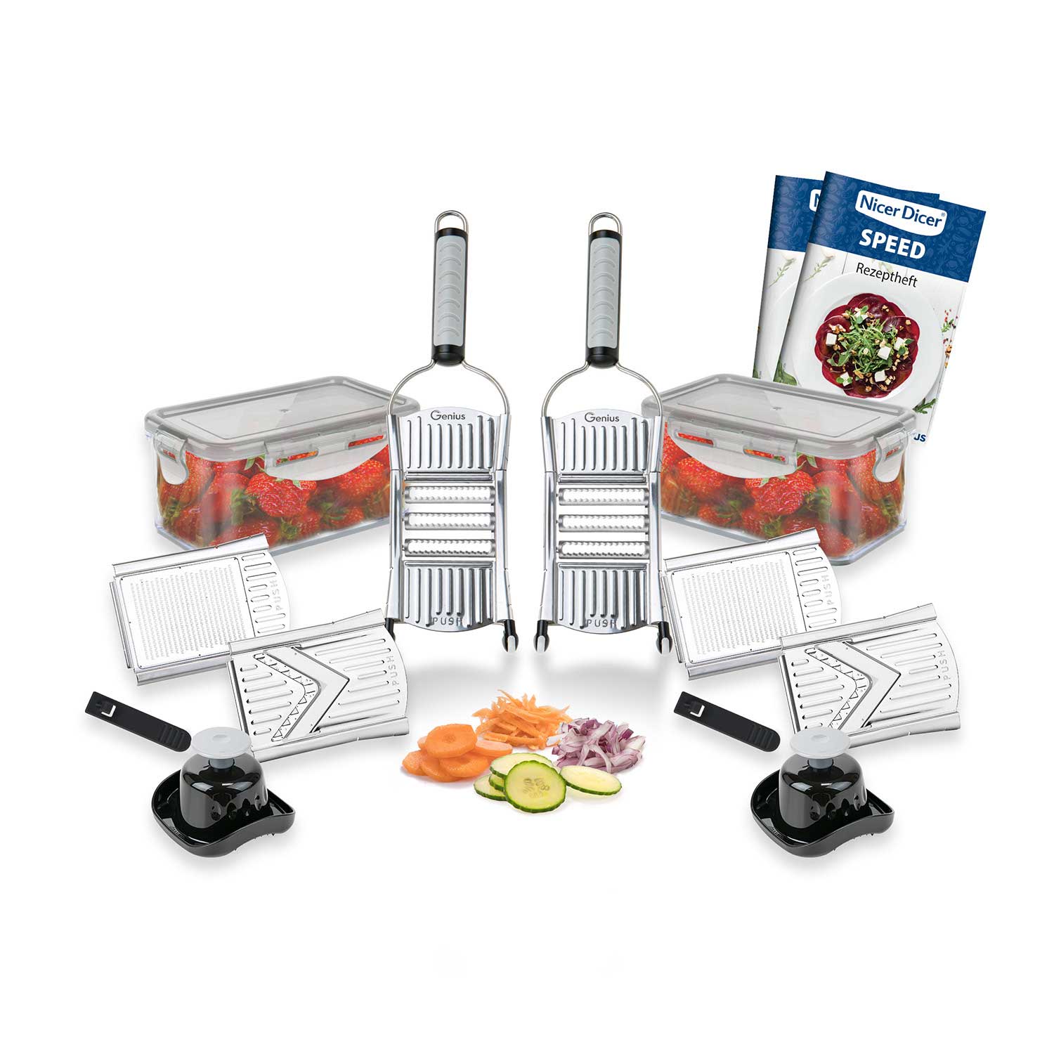 Nicer Dicer Speed Gemüsehobel | inkl. 2. Set Gratis (Set 18-tlg.)