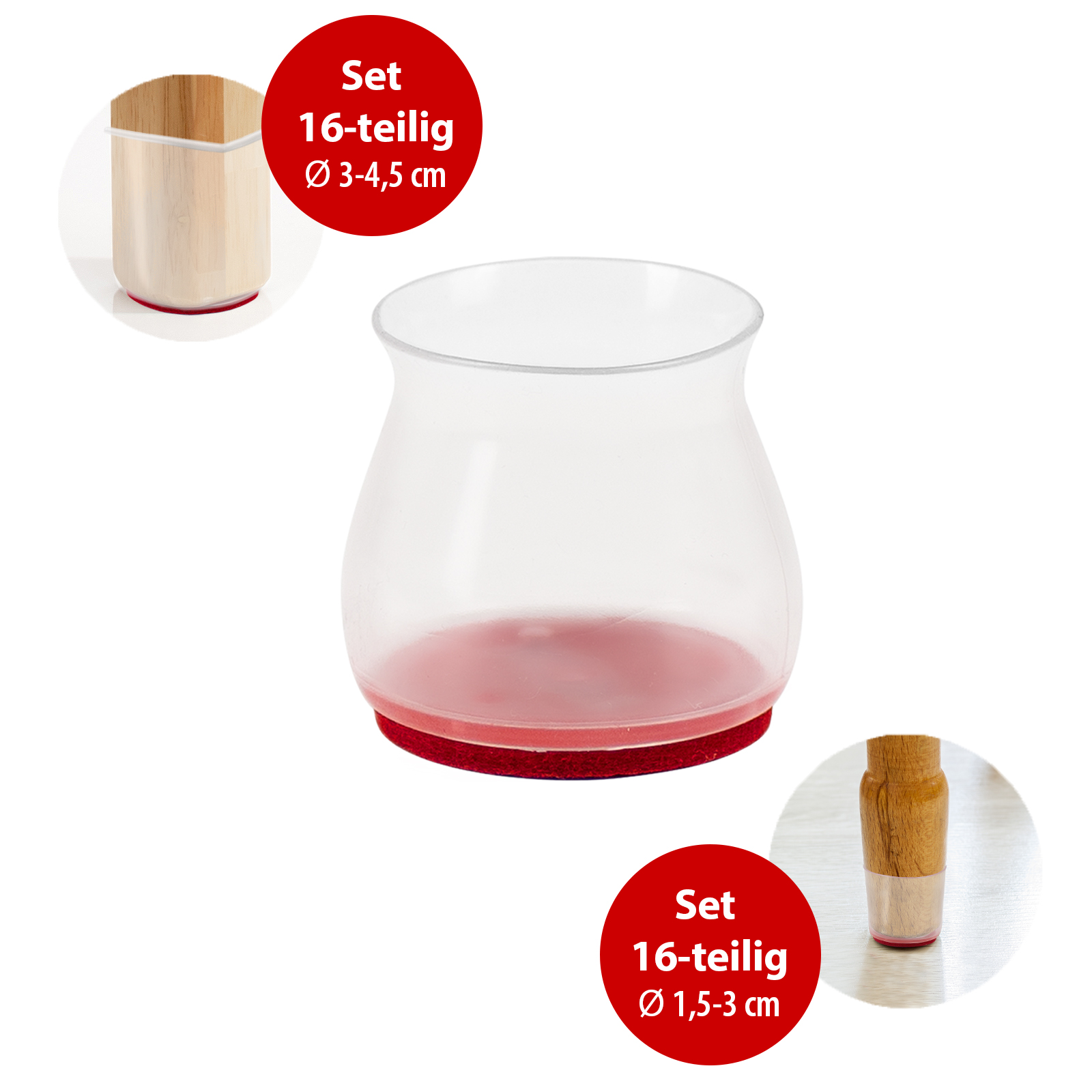 Ruby Sliders Filzgleiter für Möbel klein und groß | Set 32-tlg.