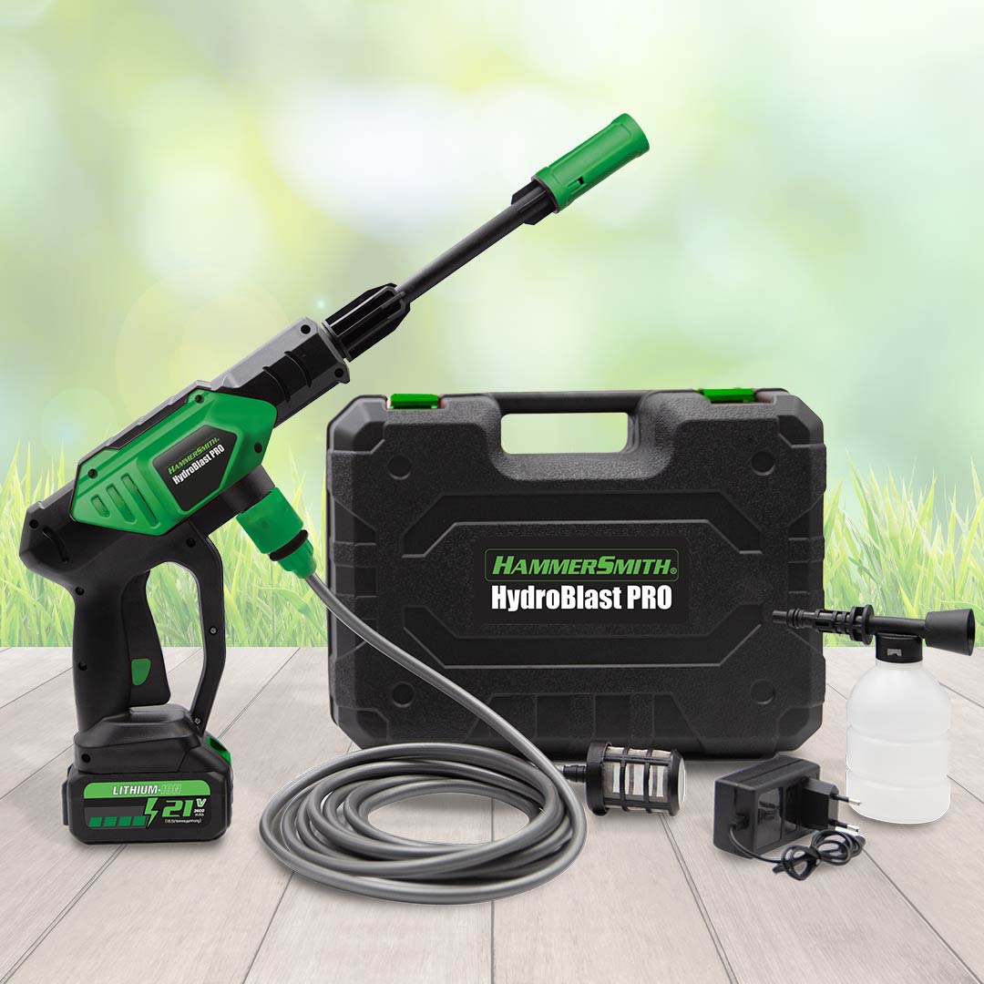 Hammersmith HydroBlast Pro Akku Druckreiniger inkl. Zubehör GRATIS