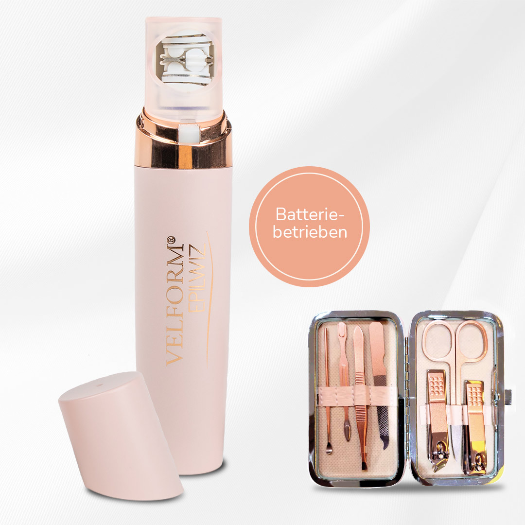 Velform Epilwiz Epilierer inkl. 7tlg. Manikürset - batteriebetrieben