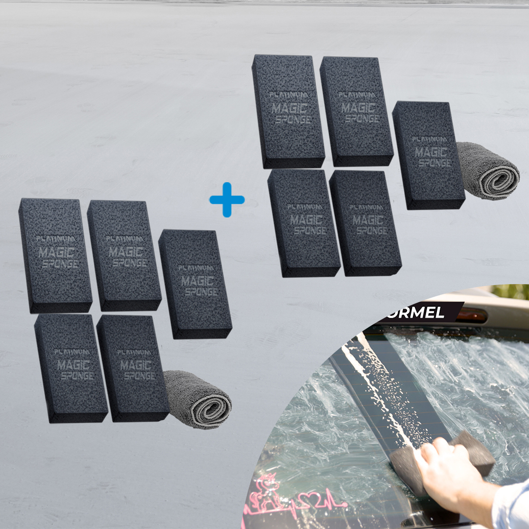 Platinum MagicSponge 2in1 Autoschwamm mit Shampoo & Wachs inkl. Mikrofasertuch 6+6 GRATIS