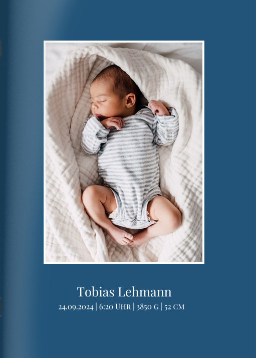 Heft 'Babylove Blau' im Format A5 hoch