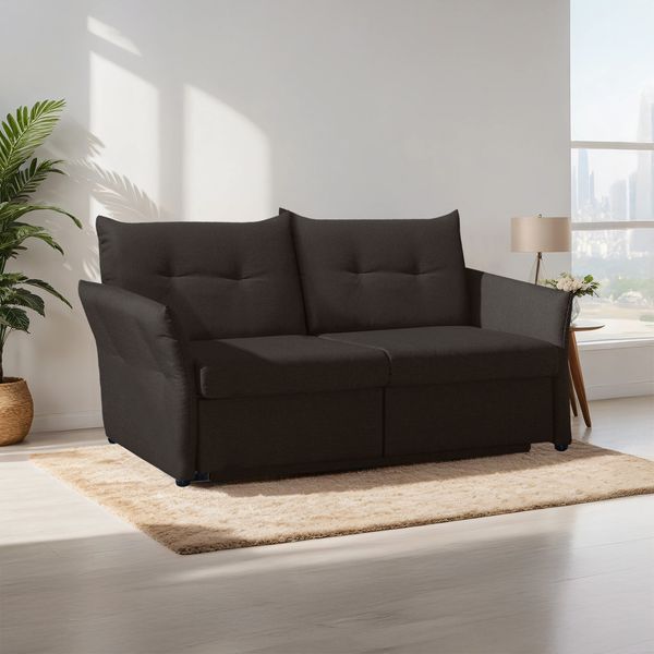 Schlafsofa Retford Webstoff/Velours mit Bettkasten