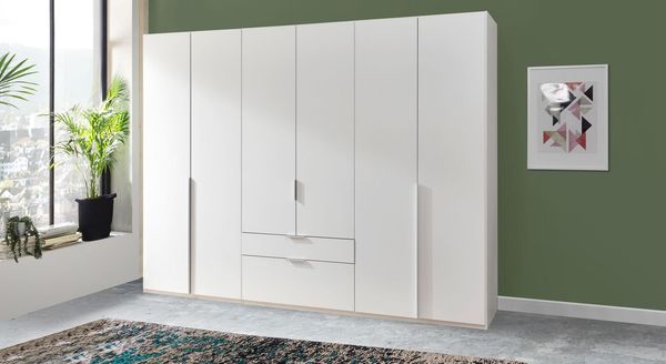 Drehtüren-Kleiderschrank Ceprano mit Schubladen
