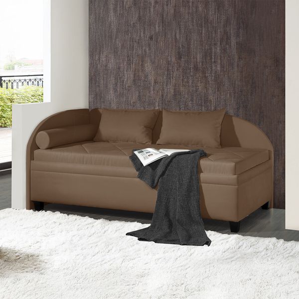 Polsterliege Kamina Komfort Microvelours mit Bettkasten Seitenteil links