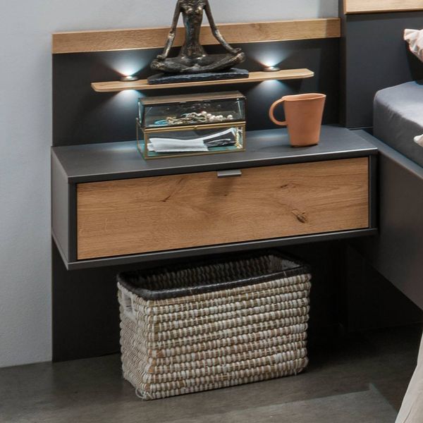 Schwebenachttisch Marcelino Eiche Dekor