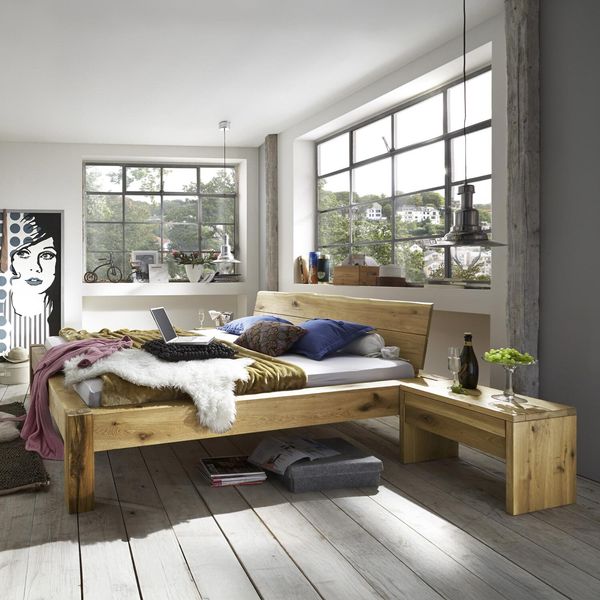 Balkenbett Imst Komfort Wildeiche Massivholz