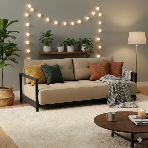 Schlafsofa Butland Webstoff mit Stauraum