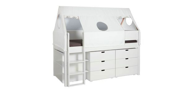 Mini-Hochbett Kids Town Tipi Buche teilmassiv mit Lattenrost und Stauraum