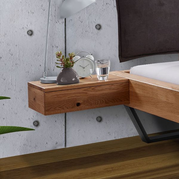 Schwebenachttisch Nerine Wildeiche Massivholz