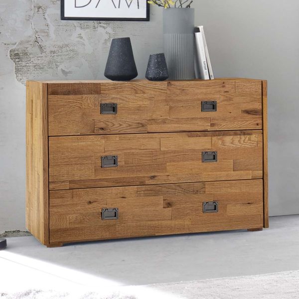 Kommode Olizar Eiche Massivholz mit Schubladen