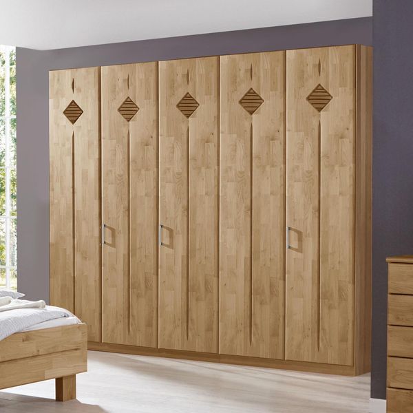 Drehtüren-Kleiderschrank Aliano Erle teilmassiv H 216 cm